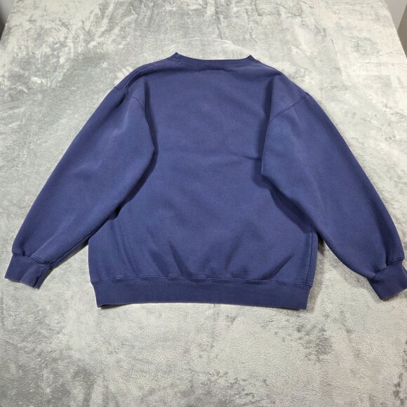 Vtg Disney Sweatshirt Mens M Blue Embroidered Goofy Mickey Minnie Pluto 90s - Picture 6 of 8